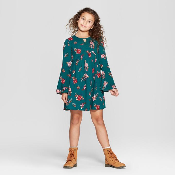 Girls' Woven Shift Dress - Art Class Teal