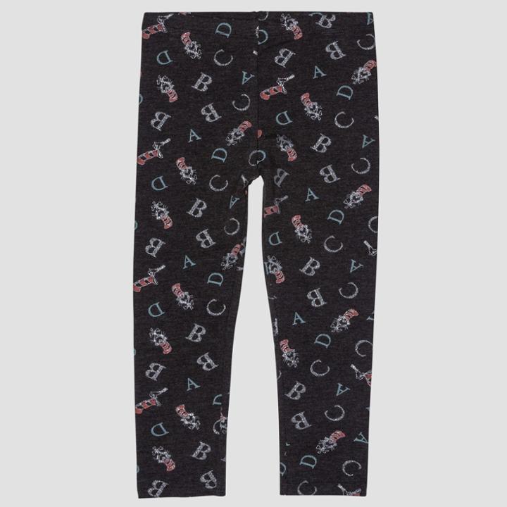 Toddler Girls' Dr. Seuss The Cat In The Hat Leggings Pants - Charcoal