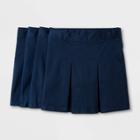 Girls' 4pk Stretch Uniform Pleated Twill Skorts - Cat & Jack Navy
