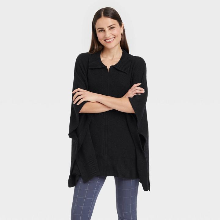 Women's Collar Pullover - A New Day Black