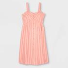 Striped Sleeveless Linen Baby Doll Maternity Dress - Isabel Maternity By Ingrid & Isabel Coral