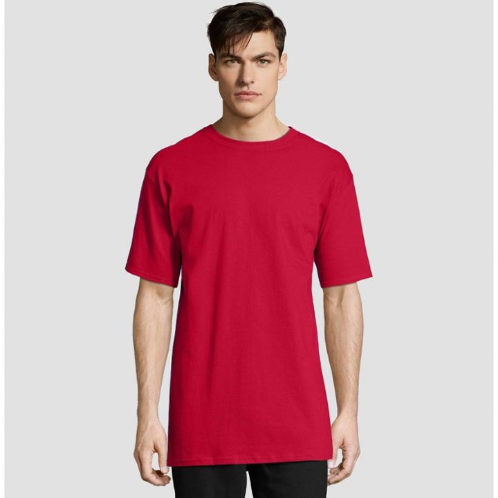 Petitehanes Men's Big & Tall Short Sleeve Beefy T-shirt - Deep Red