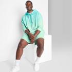 Adult Extended Size Tie-dye Regular Fit Hooded Pullover Sweatshirt - Original Use Aqua Green