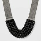 Beaded Statement Necklace - A New Day Black, Women's