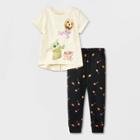 Toddler Girls' Lucasfilm Baby Yoda Top And Bottom Set - 12m, Black/ivory/black
