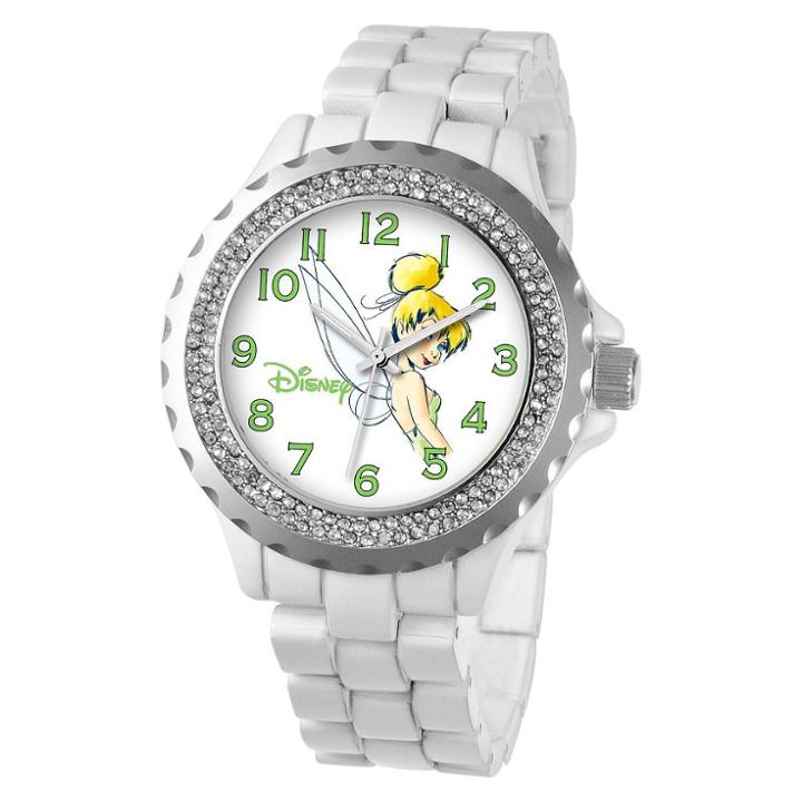 Girls' Disney Tinker Bell Enamel Sparkle Watch - White