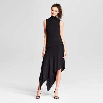 Women's Asymmetrical Ribbed Dress - Mossimo Black