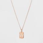 Sterling Silver Initial W Cubic Zirconia Necklace - A New Day Rose Gold, Rose Gold - W
