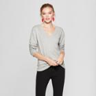 Women's V-neck Pullover - A New Day Light Heather Gray