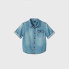 Toddler Boys' Short Sleeve Button-down Shirt - Art Class Blue