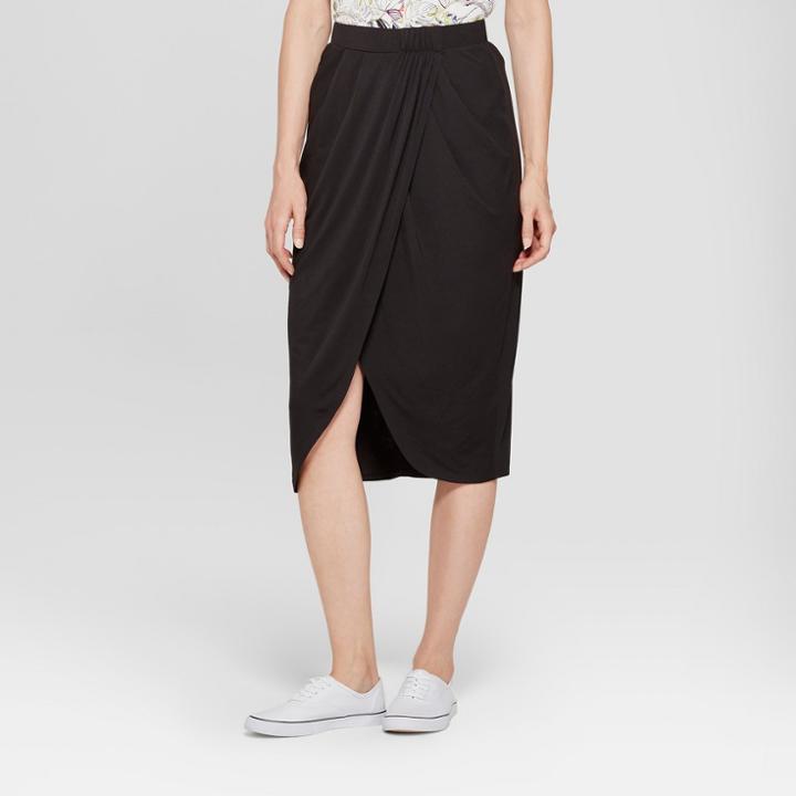 Women's Wrap Skirt - A New Day Black Xxs