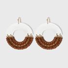 Orbital Sprayed And Woven Vegan Leather Drop Earrings - Universal Thread Brown