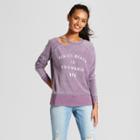Women's Venice Beach La California Clavicle Cut-out Pullover Graphic Sweatshirt - Grayson Threads (juniors') Purple
