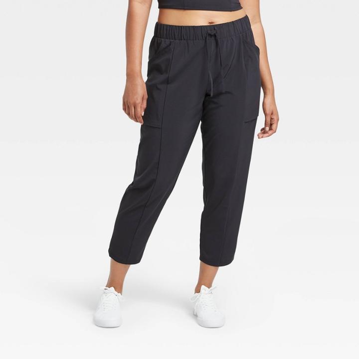 Women's Stretch Woven Tapered Leg Pants 26 - All In Motion Black