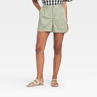 Women's Pleat Front Shorts - A New Day Green