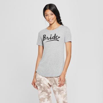 Love And Cherish Women's Bridal Short Sleeve Sleep T-shirt - Heather Gray