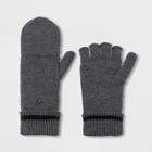 Men's Knit Convertible Glove - Goodfellow & Co Charcoal Heather One Size, Grey/grey