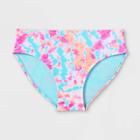 Girls' Tie-dye Bikini Swim Bottom - Art Class Pink