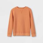 Boys' Garment Washed Waffle Crew Long Sleeve T-shirt - Cat & Jack Orange