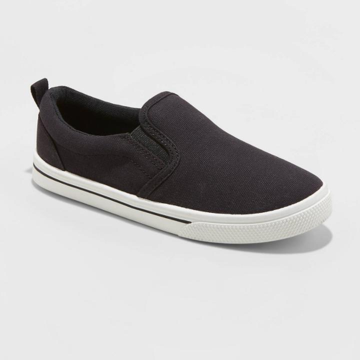 Girls' Jamie Twin Gore Wide Width Slip-on Sneakers - Cat & Jack Black
