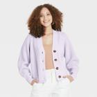 Women's Button-front Cardigan - A New Day Light Purple