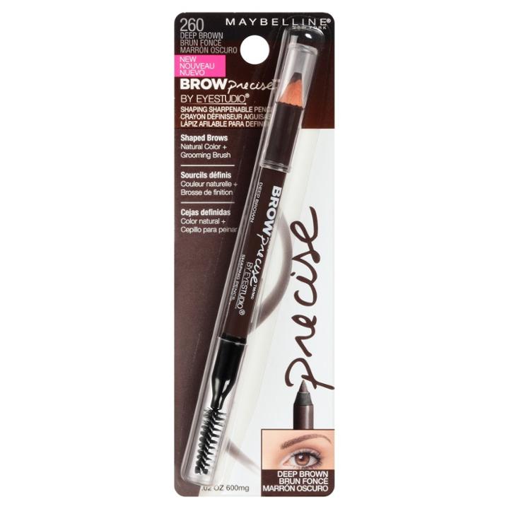 Maybelline Eye Studio Brow Precise Shaping Pencil - 260 Deep Brown, Adult Unisex