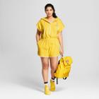 Hunter For Target Women's Plus Size Hooded Short Sleeve Romper - Yellow