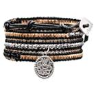 Target Women's Wrap Fashion Bracelet With Beads - Black And Gold
