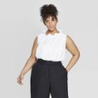 Women's Plus Size Sleeveless Crewneck Tank Top - Prologue White