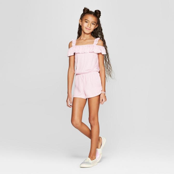 Girls' Ruffled Love Cover Up Rompers - Cat & Jack Pink
