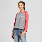 Women's Stranger Things Character Walking Raglan 3/4 Sleeve T-shirt (juniors') - Gray/red