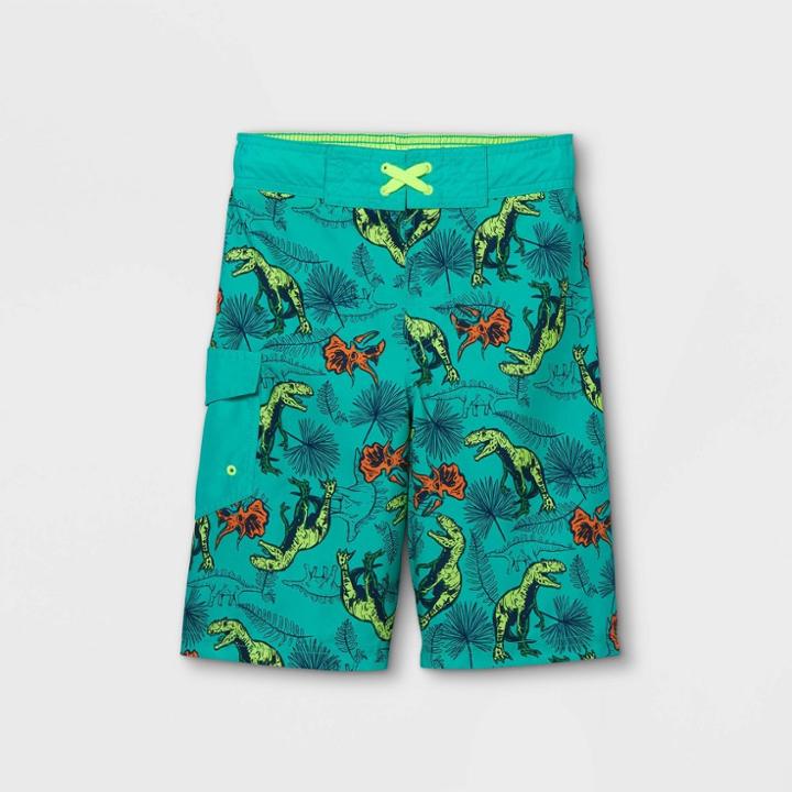 Boys' Dino Swim Trunks - Cat & Jack Green