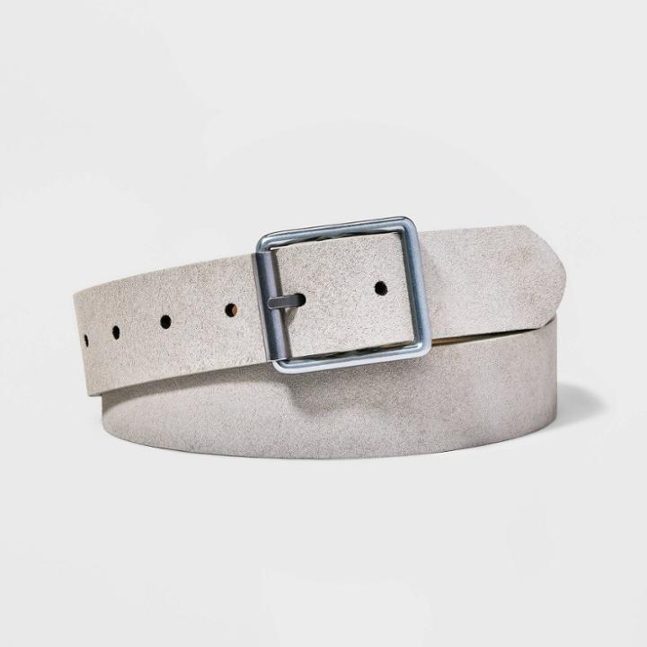 Men's Mushroom Suede Roller Centerbar Belt - Goodfellow & Co