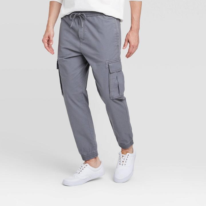 Mens Utility Cargo Jogger Pants - Goodfellow & Co Thundering Gray