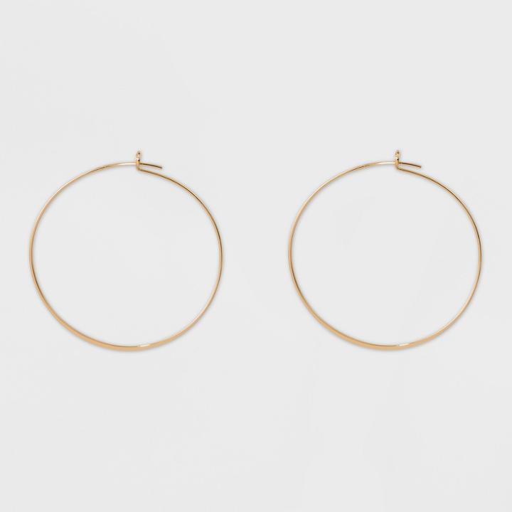 Thin Medium Hoop Earrings - A New Day Gold