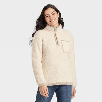 Women's Quarter Zip Jacket - Knox Rose Ivory