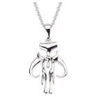 Women's Star Wars Mandalorian Symbol 925 Sterling Silver Cutout Pendant With Chain