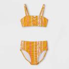 Girls' High-waist Paisley Print 2pc Bikini Set- Art Class Gold