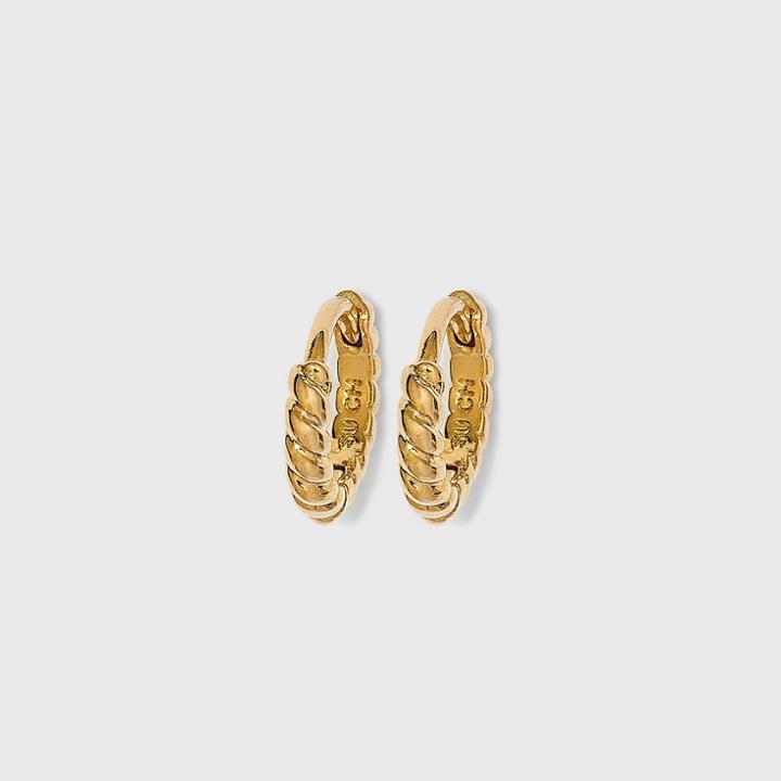 14k Gold Plated Twist Huggie Hoop Earrings - A New Day