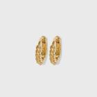 14k Gold Plated Twist Huggie Hoop Earrings - A New Day