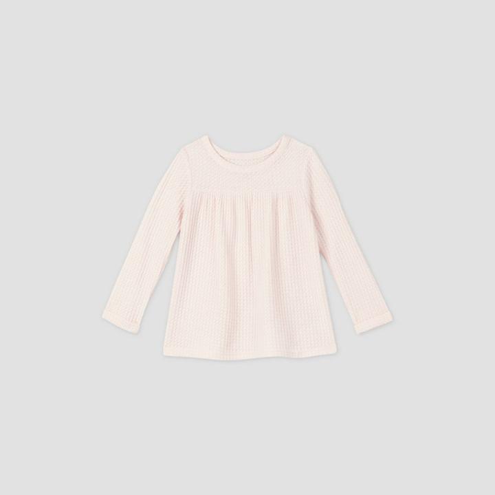 Toddler Girls' Long Sleeve Cozy Waffle T-shirt - Cat & Jack Pink