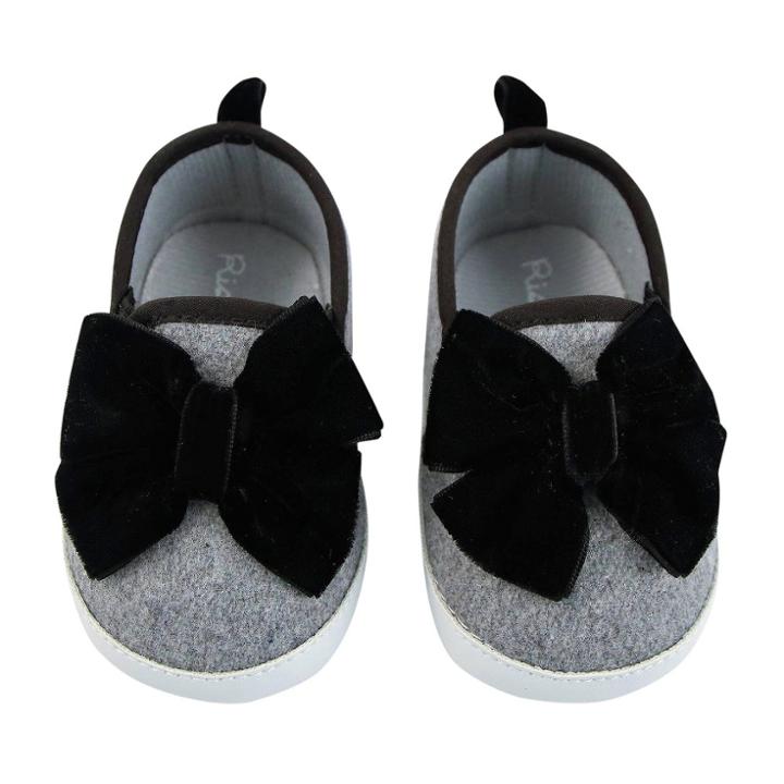Baby Girls' Rising Star Twin Gore Shoes With Bow - Gray