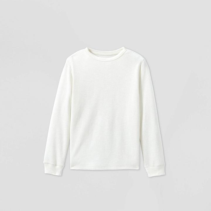 Boys' Long Sleeve Thermal T-shirt - Cat & Jack White