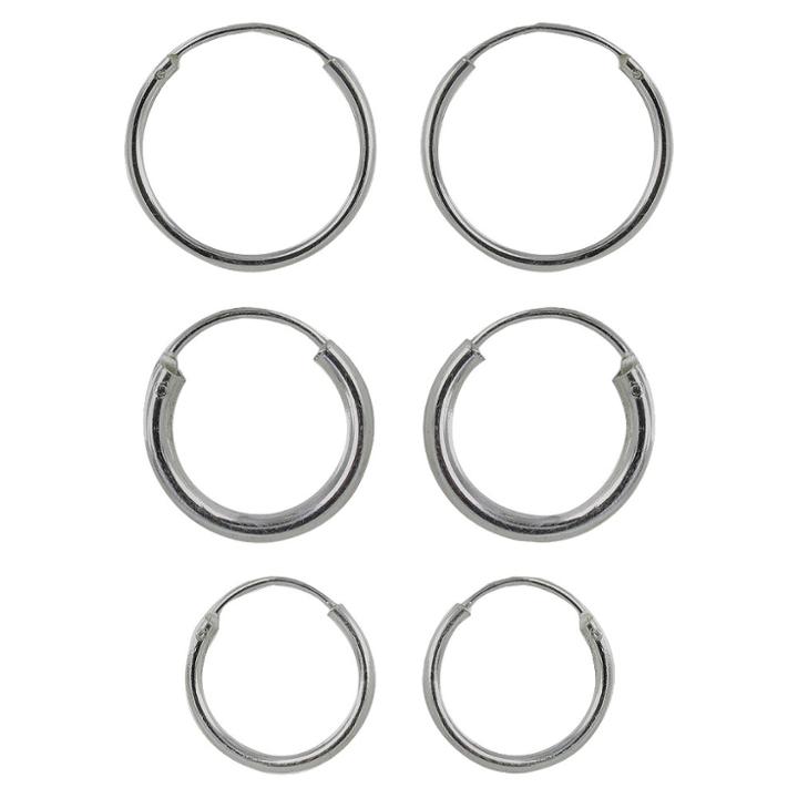 Distributed By Target Sterling Silver Trio Endless Hoop Earring Set - Silver,