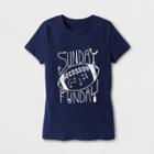 Shinsung Tongsang Women's Short Sleeve Sunday Funday Graphic T-shirt - Navy