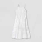 Girls' Tiered Woven Maxi Sleeveless Dress - Cat & Jack White
