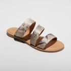 Women's Sammi Faux Leather Slide Sandals - Universal Thread Gray