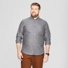 Men's Big & Tall Standard Fit Whittier Oxford Brushed Long Sleeve Collared Button-down Shirt - Goodfellow & Co Zodiac Night