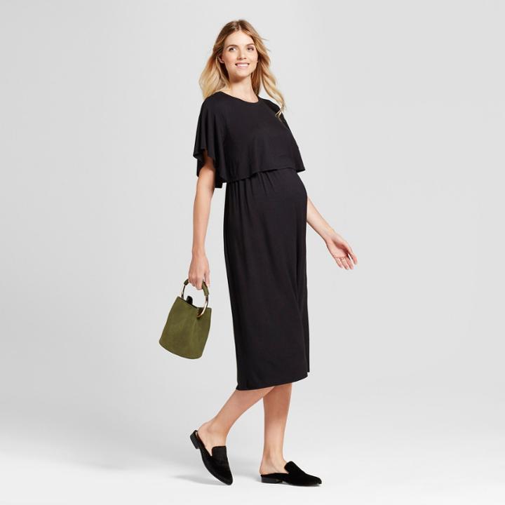 Target Maternity Short Sleeve Nursing Dress - Isabel Maternity By Ingrid & Isabel Black