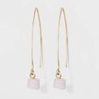 Semi-precious Rose Quartz Nugget Wire Drop Earrings - Universal Thread Pink, Women's